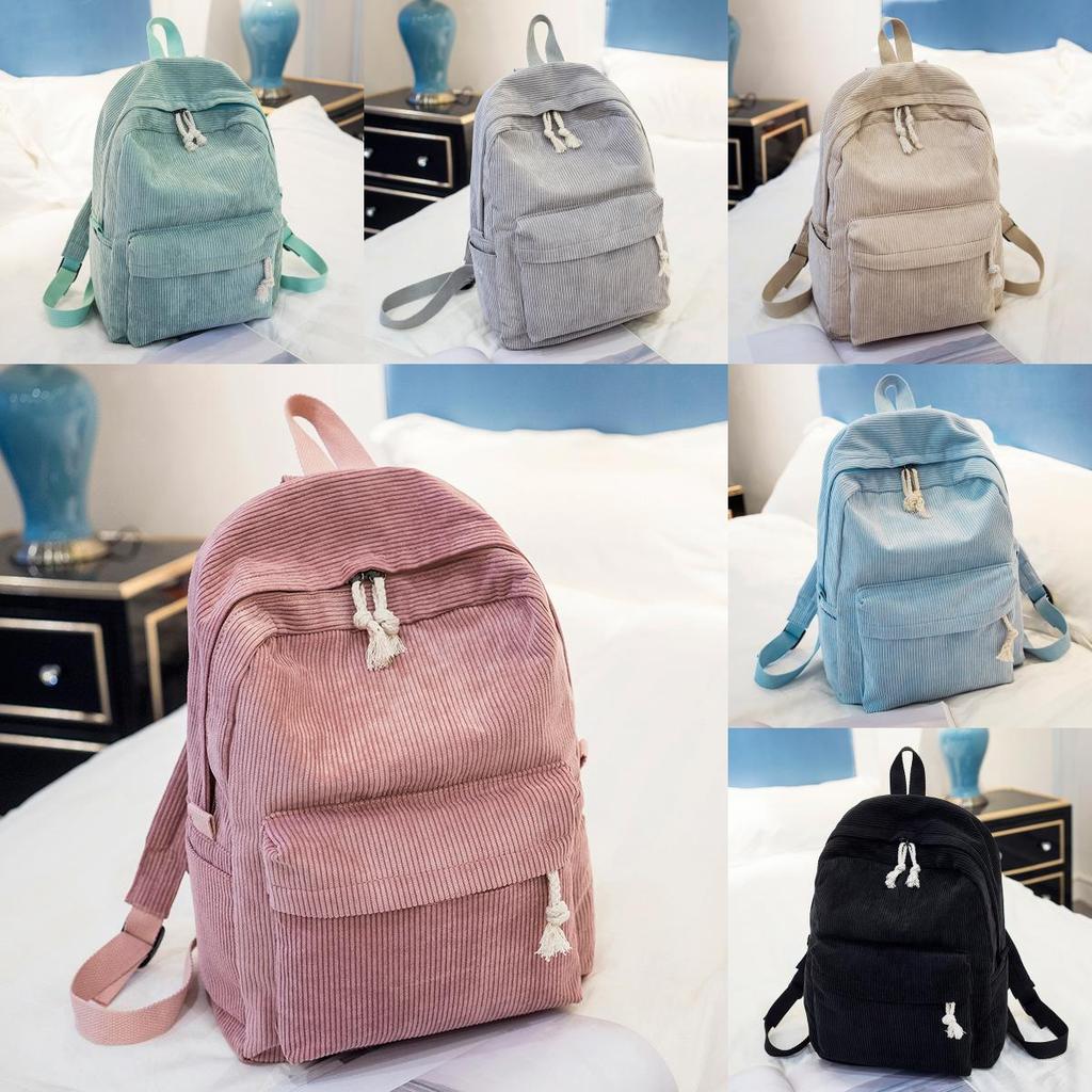 Minimalist Urban Style Corduroy Daypack With Padded Laptop Compartment For Commuting