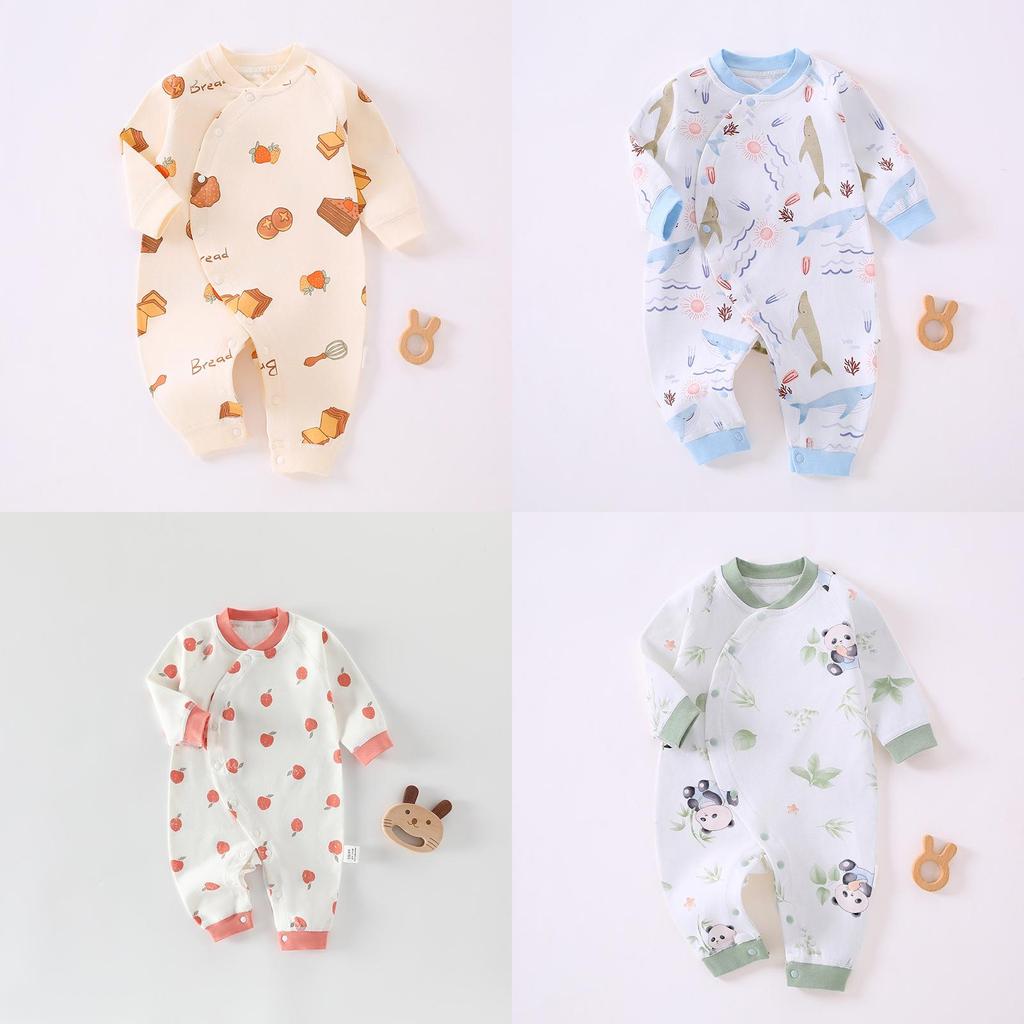 Newborn Cotton Baby Romper With Antibacterial Fabric Long Sleeve For Spring Autumn Infa