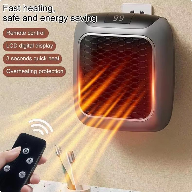 

Electric Heater Home Appliance Heating Furnace Portable Heater Plug-in Room Heater Mini Radiator Remote Heating 500W EU