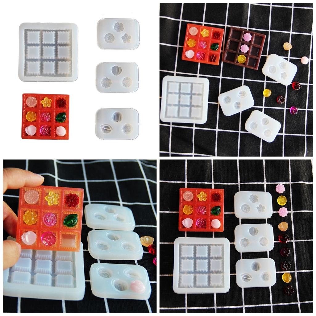 4 buc Matriță Cutie Patiserie Miniatură Realistă Matrițe Silicon Proiectate Pentru Suport Patiserie Miniatură Și Pasionații de Artizanat