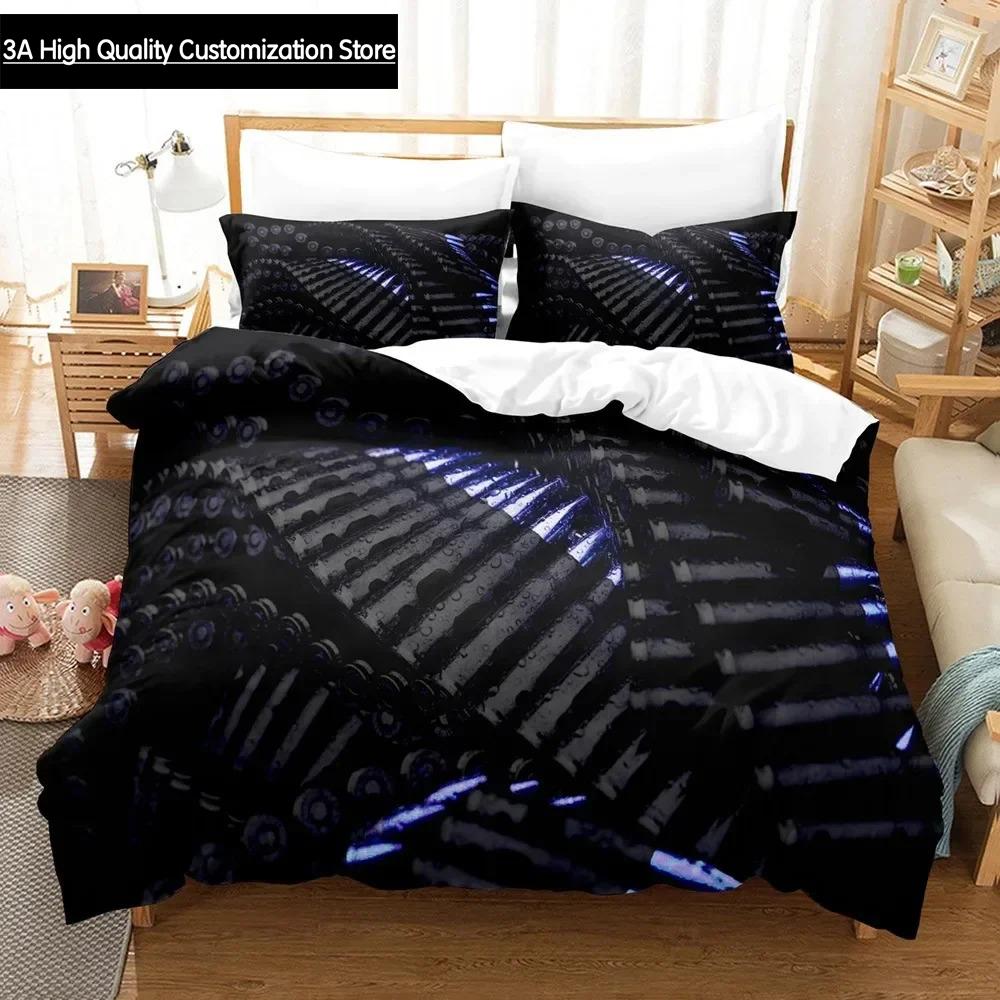 

Gaming AK 47 Bedding Set Single Twin Full Queen King Size PUBG Bullet Bed Set Aldult Boys Bedroom Duvetcover Sets 3D Print 025 EU Single(135*200cm)3pcs