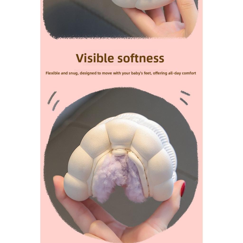 Winter Children's Cotton Slippers for Both Boys and Girls, Warm and Non Slip, with Plush Bags and Fluffy Slippers for Small and Medium-sized Children