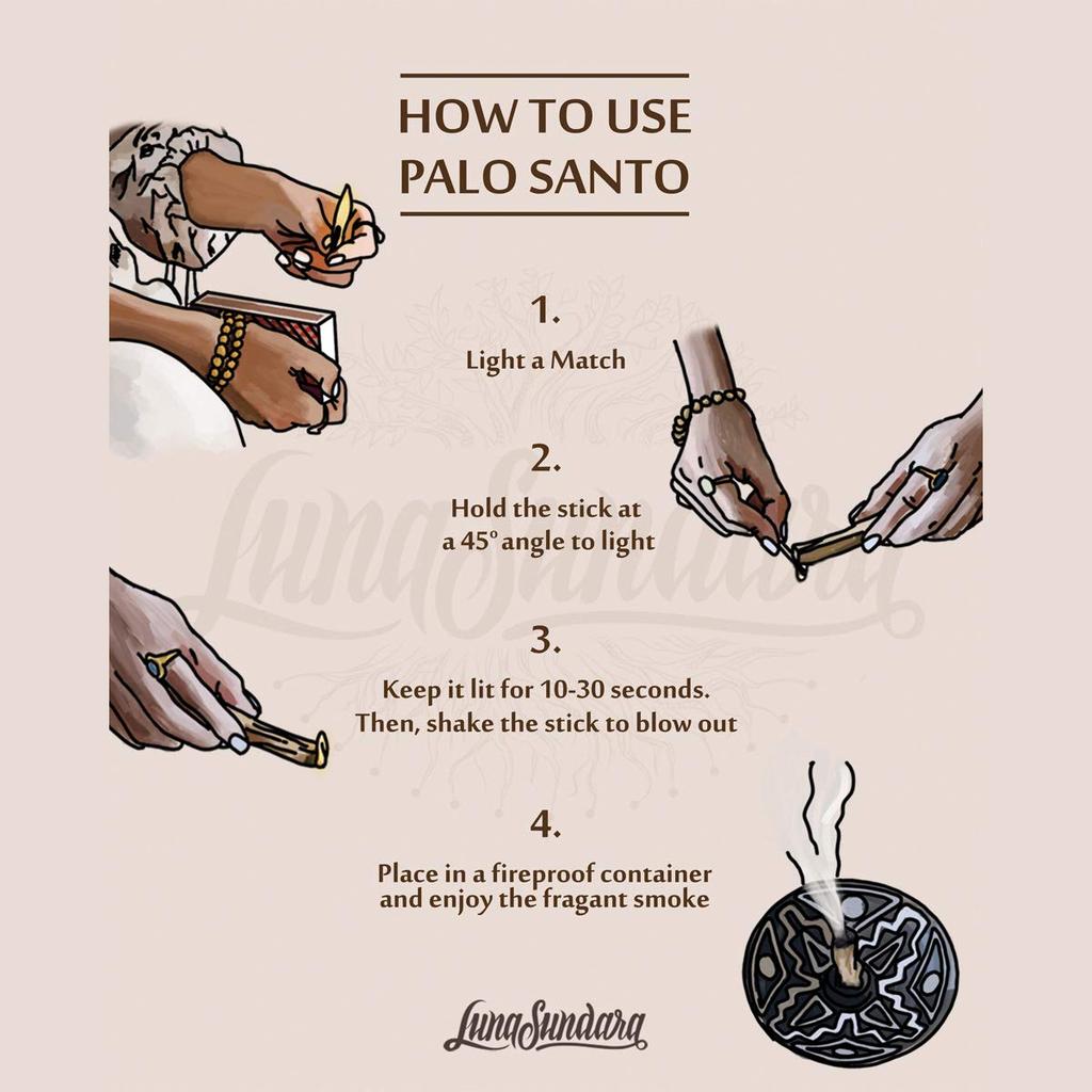 Luna Sundara Palo Santo Räuchersticks, Palo Santo Räuchersticks, Duftendes Holz [100g Beutel]