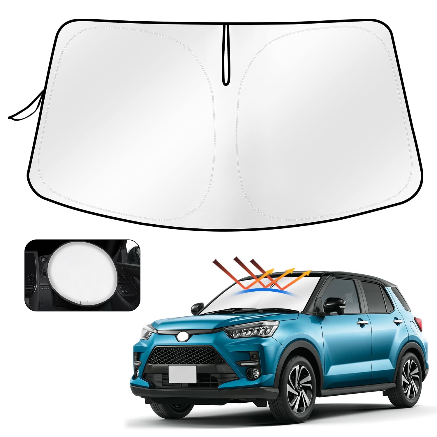 

Cartist Toyota Rise Передний солнцезащитный экран на лобовое стекло A210A Легкий УФ Заказной интерьер Сумка для легкого хранения Напрямую от производителя Солнцезащитный экран, RAIZE, Sunline,