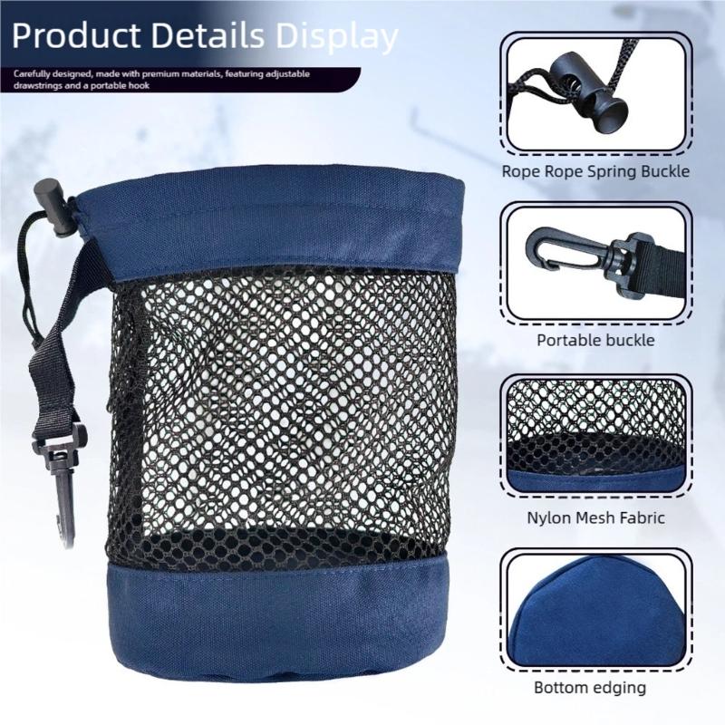 MultiPurpose Golf Ball Storage Bag Nylon Mesh Pouch Golf Carry Bag Organizer for Gym, Shower, Washing Toy, Diving