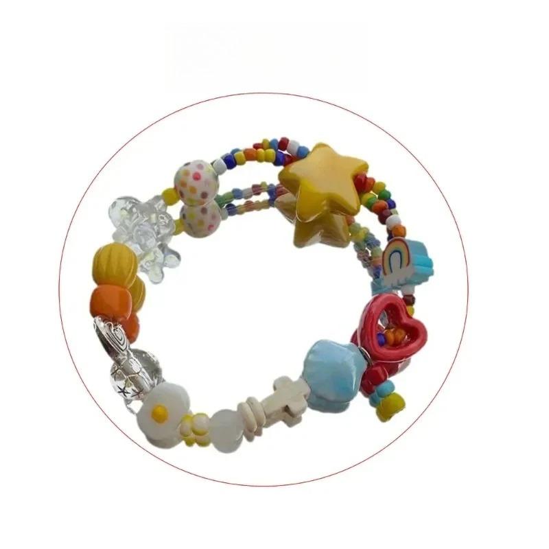 Colorful Beaded Bracelet Simple Stretch Bracelets Summer Jewelry Stackable Bangle Friendship Wristbands