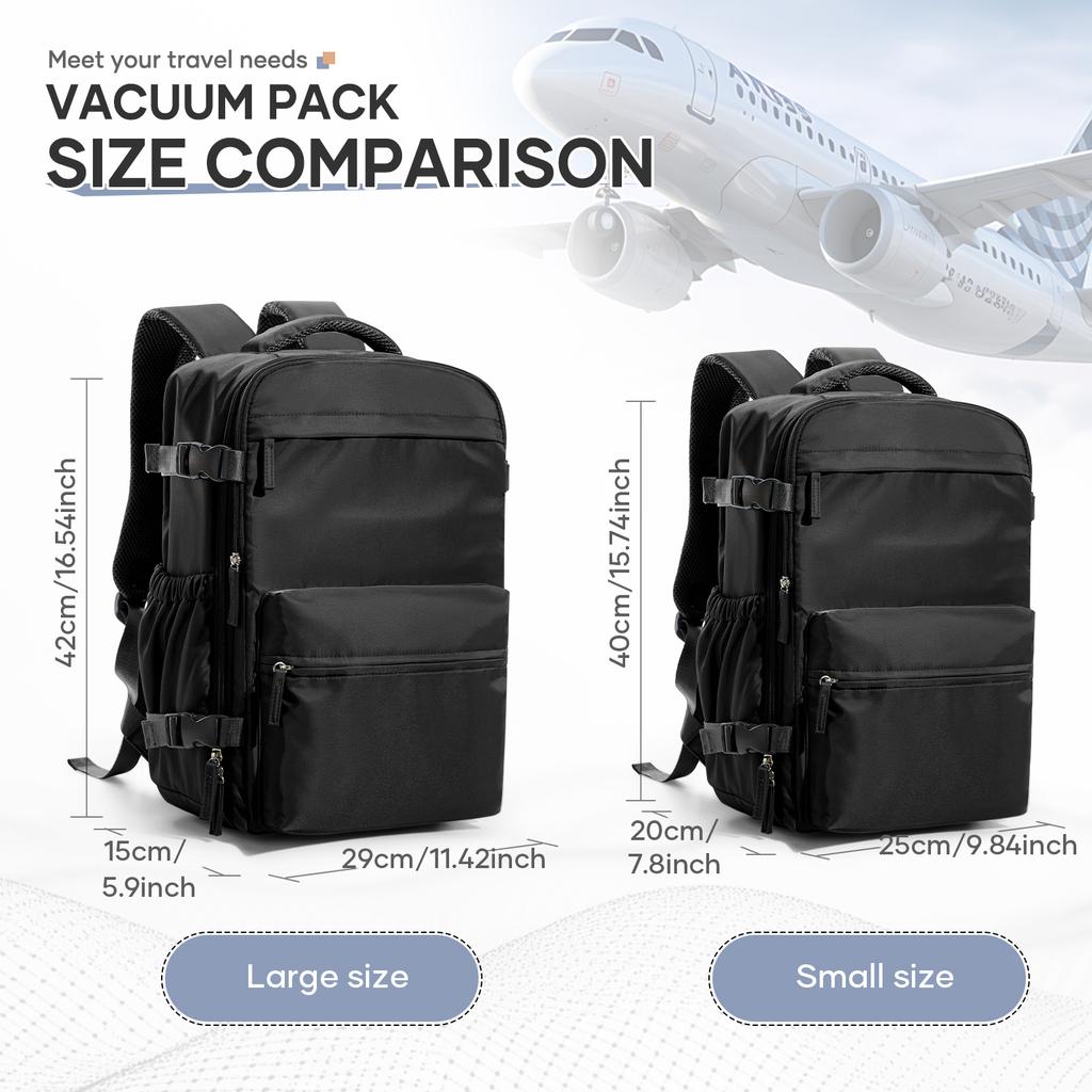 Reise Rucksack Airbag 43x29x15 Kabinentasche Flugzeug, Ryanair 40x25x20 Elektrischer Luft Vakuum Rucksack Handgepäck, Langlebiger Rucksack
