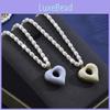 Charming Heart Shaped Pearl Necklace In Romantic Purple And Cream White For Women