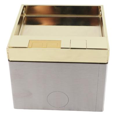 Embedded Floor Outlet 4000W Gold Color 2 Prong and Network Jack Recessed Floor Electrical Outlet