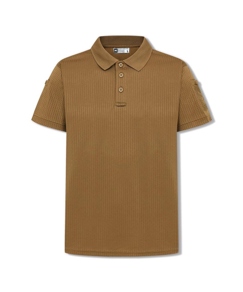 Millibeulo Dominant Polo Collared Short Sleeve T-Shirt Khaki