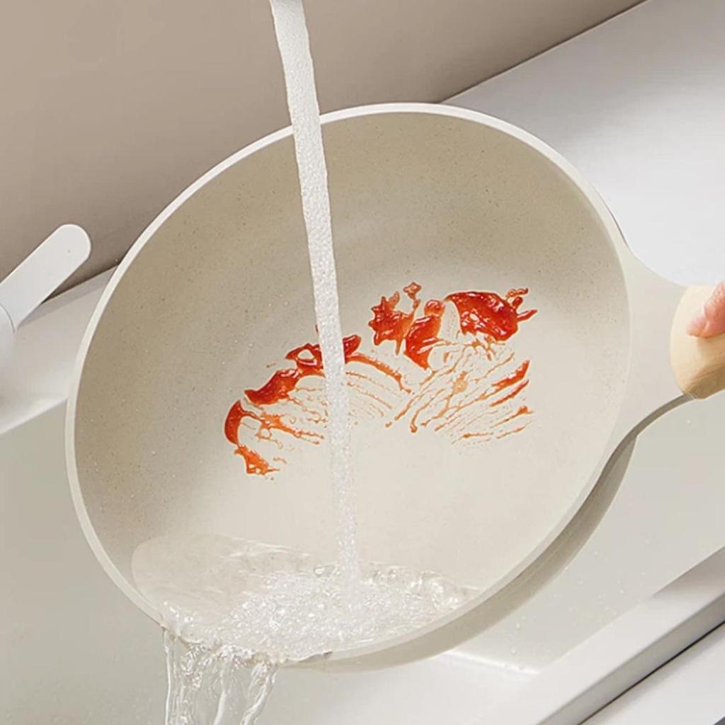 COOKER KING Non-Stick Frying Pan with Medical Stone Coating, Multi-Functional Low-Smoke Pan, 28cm