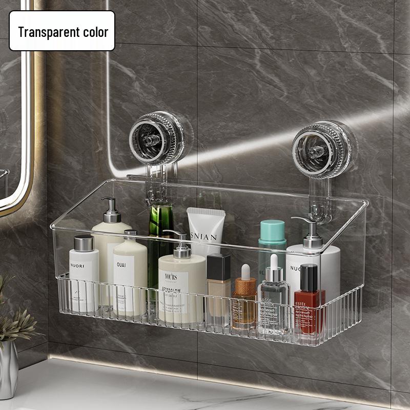 Elegant Faucet Suction Cup Storage Rack for Bathroom Cosmetics and Washbasin Essentials