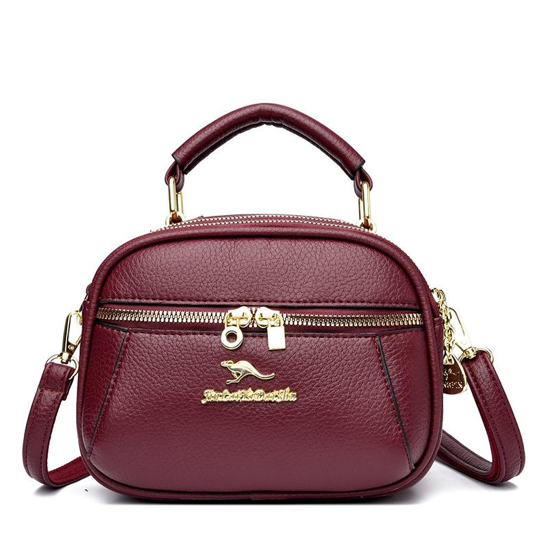 Soft leather small bag women's mobile phone bag 2025 new lightweight and versatile messenger bag fashionable and simple shoulder bag middle-aged moth