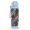 1PC Vintage Stamp Line Texture 750ml Color Plastic Sports Water Bottle Leakproof Flip Straw Lid For Sports Office Home Use