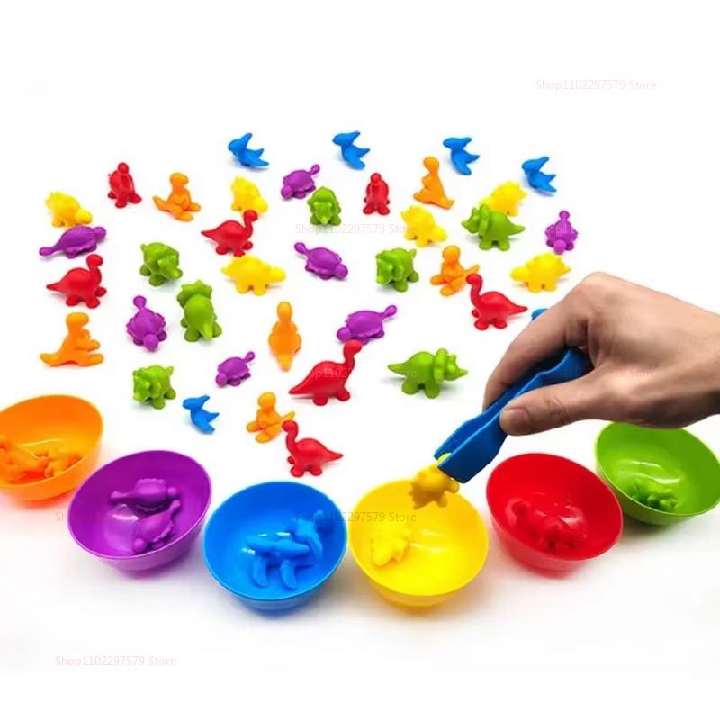 Counting Color Sorting Toys With Rainbow Bowls For Kids Sensory Training Counting Activity Montessori Education Learning Gifts