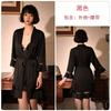 Women's Mesh Deep V Backless Cami Sleep Dress with Tie Robe Lounge Set