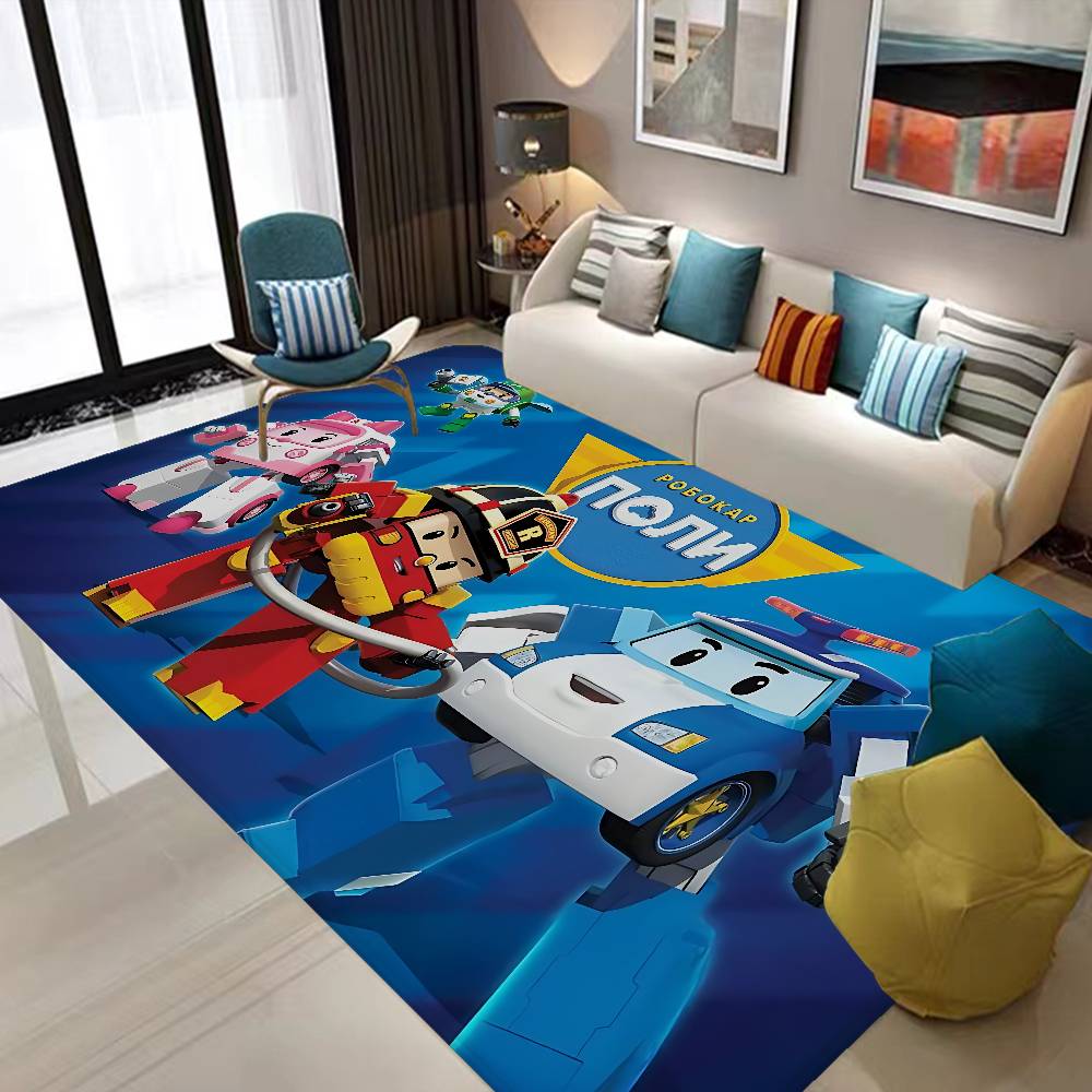 Tappetino per Pavimento Robocar P-Polis Stile INS Morbido Tappeto per Pavimento Camera da Letto Casa Tappetino per Lavanderia Tappeti Domestici Antiscivolo