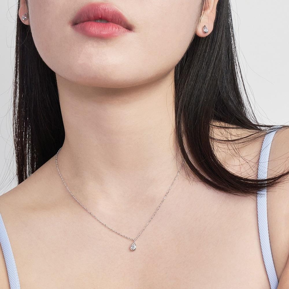 Ost [Puremond] Simulant Diamond Pure Drop Silver Earrings Ots123C01Dww