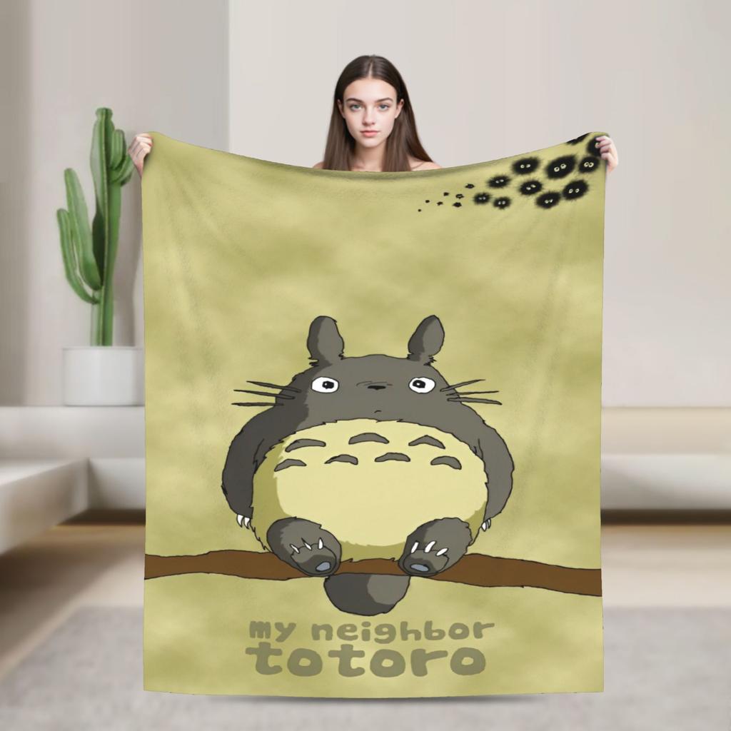 Cartoon Funny Cute T-Totoros Blanket Cover Plush Throw Blanket Home Couch Printed Lightweight Bedsprea,
