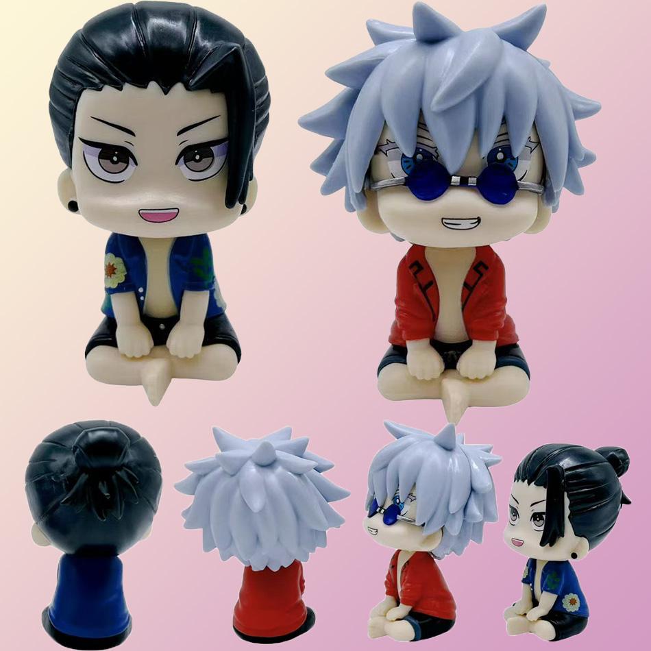 Model Toy Gift Anime JJK Figure Geto Suguru Look Up Figure Q Edition Satoru Gojo Figure Geto and Gojo Action Figure Sitting Pose