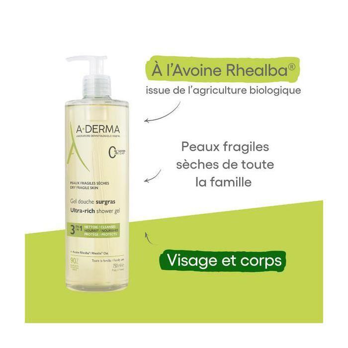 A-Derma Les Indispensables Gel Douche Surgras 750ml