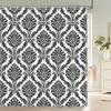 1Pc European Style Golden Flowers Shower Curtain Waterproof Fabric,Floral Print Partition Curtain Decorate Bathroom Curtain