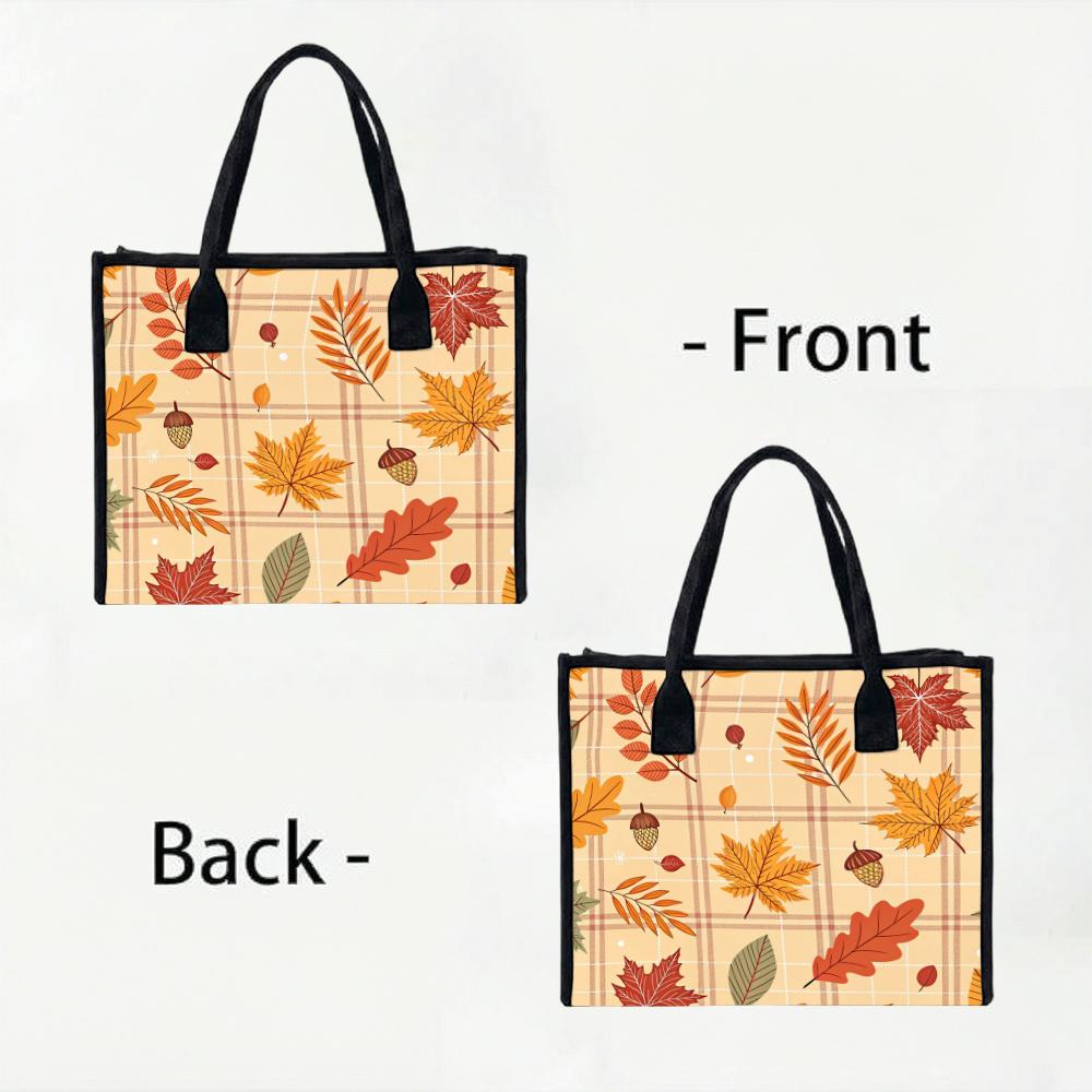 Autumn Maple Leaf Tote Bag Fashion Ladies Casual Large Capacity Daily Shopping Shoulder Handbag