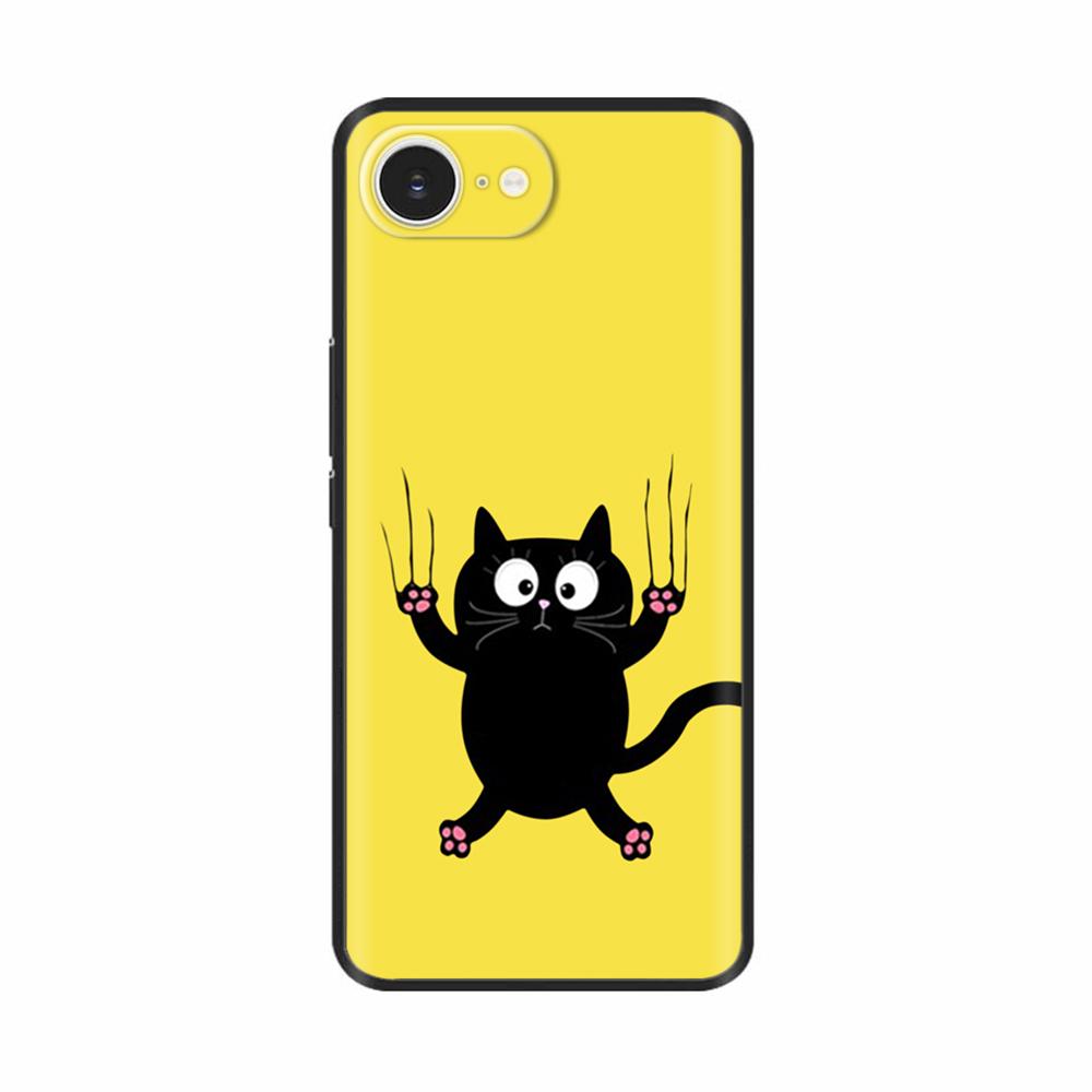 Soft TPU Black Silicon Phone Case For iPhone 16E iPhone16E SE 2025 SE4 5G Painted Shockproof Shell Cover Cases Bumper Funda Capa
