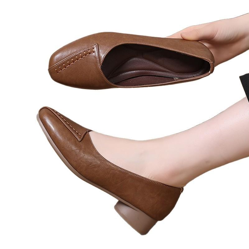 Soft Leather Single Shoes, Flat Shoes, Soft Leather Women's Shoes, Spring Model, Retro Shoes