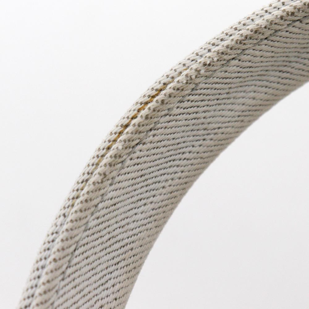 PRADA Canapa Handbag 1BG439 Triangle With Logo Light gray denim Women Used