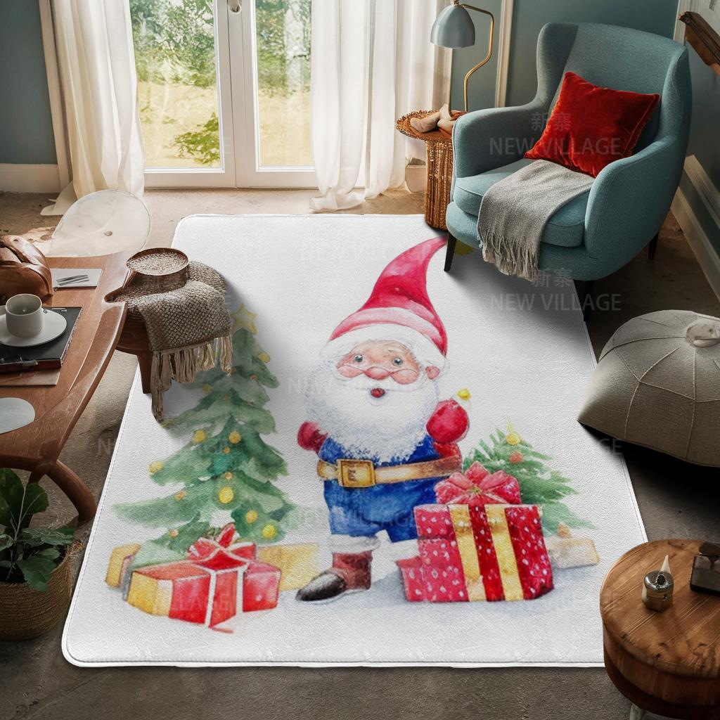 House Entrance Carpet Home Door Mat Living Room Bath Foot Bathroom Non-slip Water Absorption Rugs Bath Merry Christmas Winter