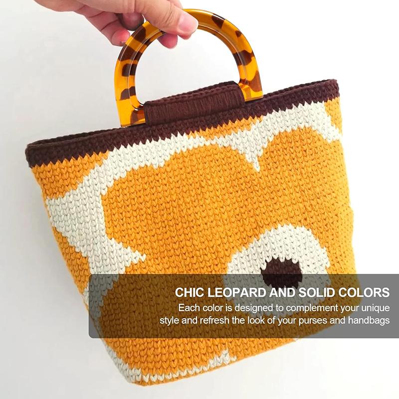 D Shape Purse Handles Resin Purse Handles Decorative Bag Handles Smooth Handbag Handle for Handmade Crochet Bag DIY Supplies