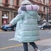Children's Fashion Warm Windproof Girls Long Shiny Coat