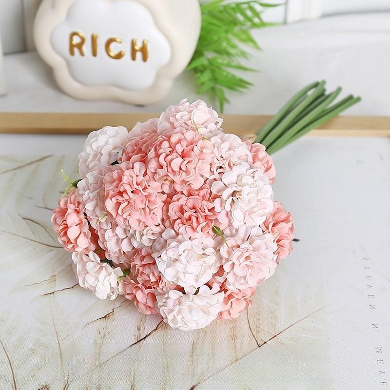 

27Heads 30cm Artificial Hydrangea Bouquets Fake Flowers Bridal Bridesmaid Holding Flowers Photograph Props Wedding Party Garden Home Decoration розовый
