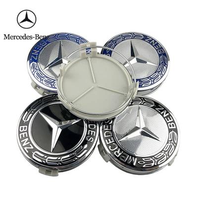 C200 E300 Hot 2026 For Benz 4pcs 75mm Car Wheel Center Caps Rims Hub Caps For Mercedes Benz W204 205 A B C E S CLA CLK ML GLK GL
