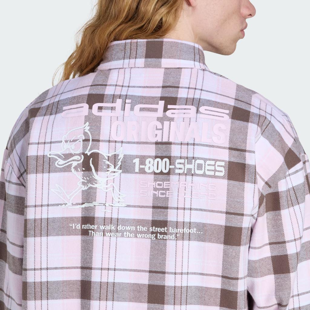 Adidas Originals FW25 Flannel Cotton Sports Long Sleeve Shirt Men shirts KG6452