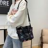 Street Style Nylon Tote Bag With Letter Print For Daily Use