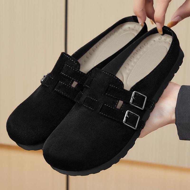 

Обувь женская летняя новая универсальная ленивая обувь повседневные туфли-шлепанцы с закрытой пяткой корейская версия на толстой подошве полузакрытые босоножки женская обувь 36