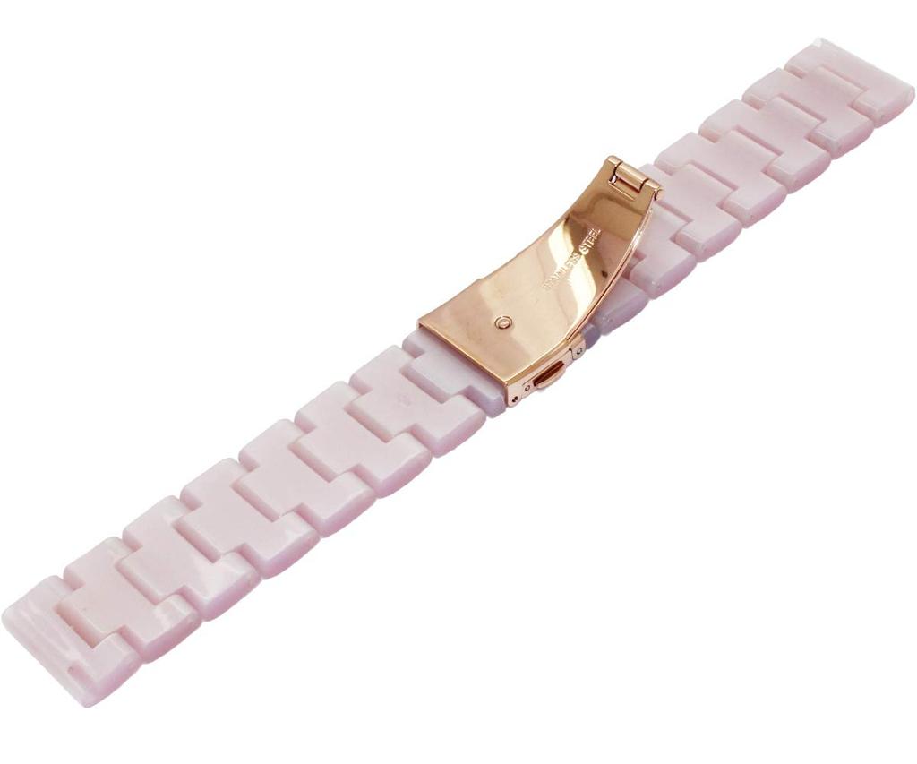[Kai Tian] Stylish Resin Band 22mm Pink Watch Strap - Watch Band for Men and Women - Replacement Strap