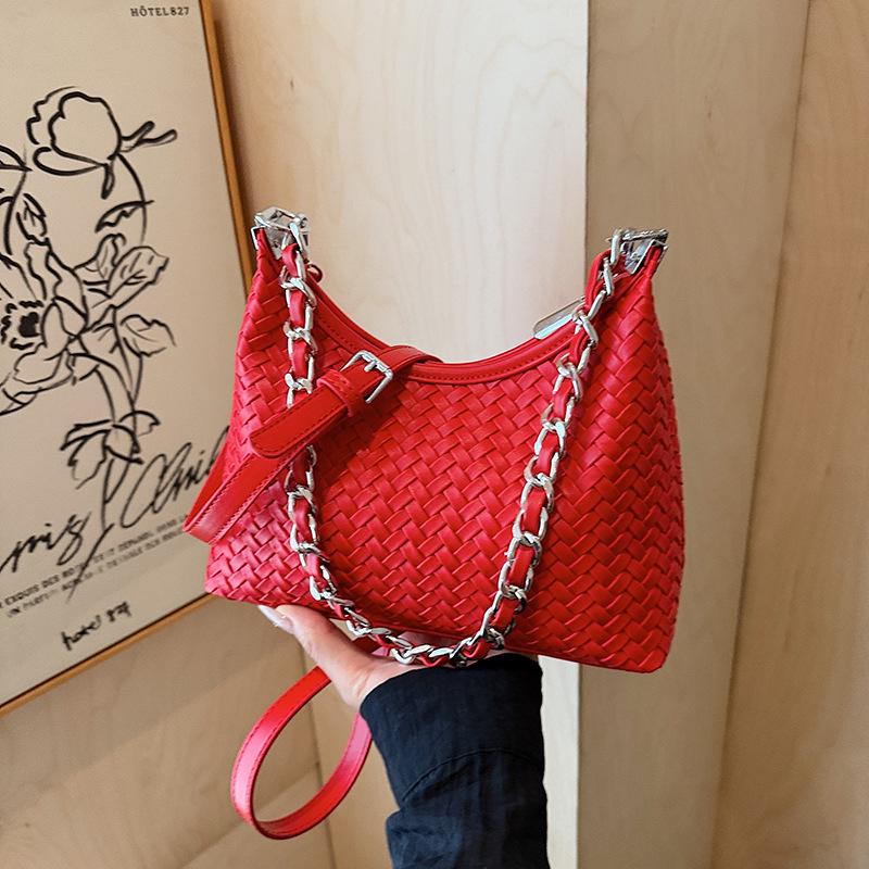 2025 Trendige gewebte Damen-Umhängetasche: Vielseitige Schulter- & Unterarmtasche