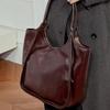 Top Layer Cowhide Export Women's Bag New Large Capacity Casual Versatile Shoulder Underarm Bag Vegetable Tanned Leather Shopping Bag