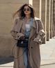 2025 British Style Women's Extra Long Khaki Belted Cape Trench Coat