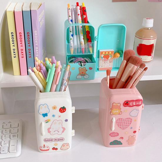 Hübscher Stifthalter, kreative Kühlschrankform, großer Make-up-Pinselhalter, modischer Bleistiftbecher für Studenten