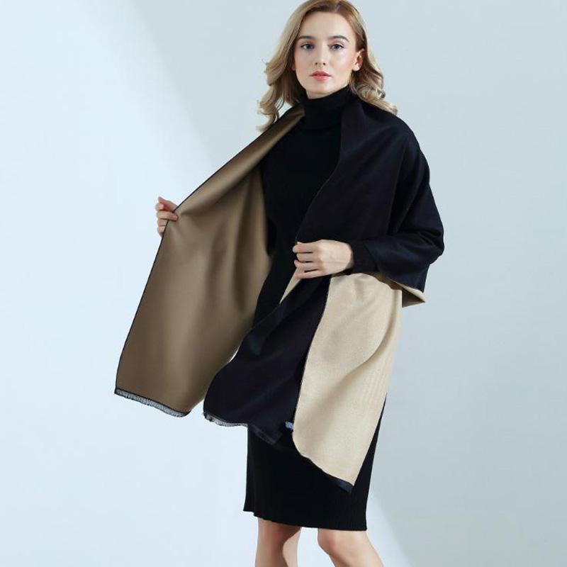 Double-Face Women Cashmere Pashmina Solid Shawls And Scarves Thicken Warm Wrap Winter Woman Scarf Thick Blanket Design