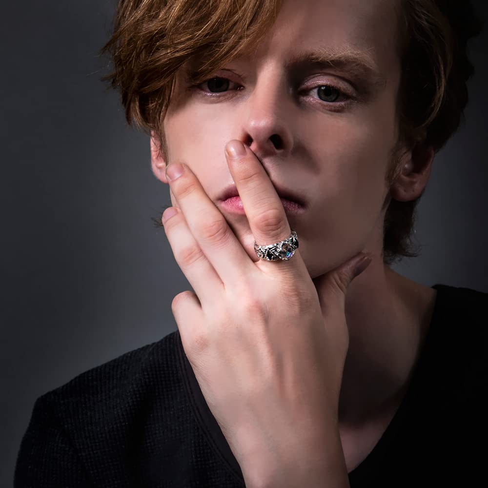 Artemis Classic Rhombus Mystic White Rainbow Silver Ring Silver Accessories for Men and Brand Silver 925 Silver Mystic Ring, (ACR0290), Women,