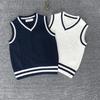 In-Stock Children's Preppy Style Knitted Wool School Uniform Vest - Sleeveless Sweater for Boys and Girls