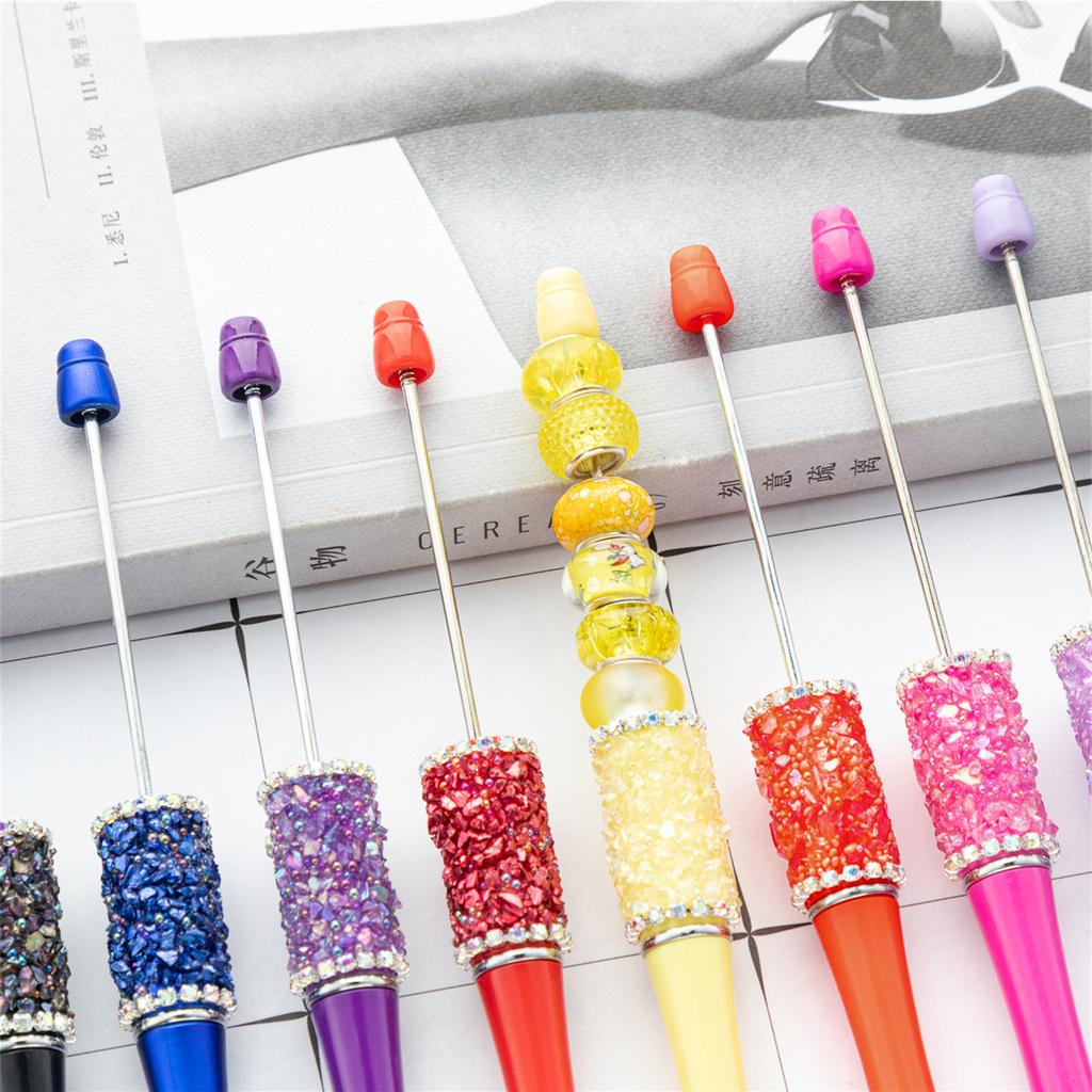 Beadable Ballpoint Pen Rhinestone Ballpoint Pen Funny Writing Pen for Boy Girl Kid Class Reward Birthday Party Favor