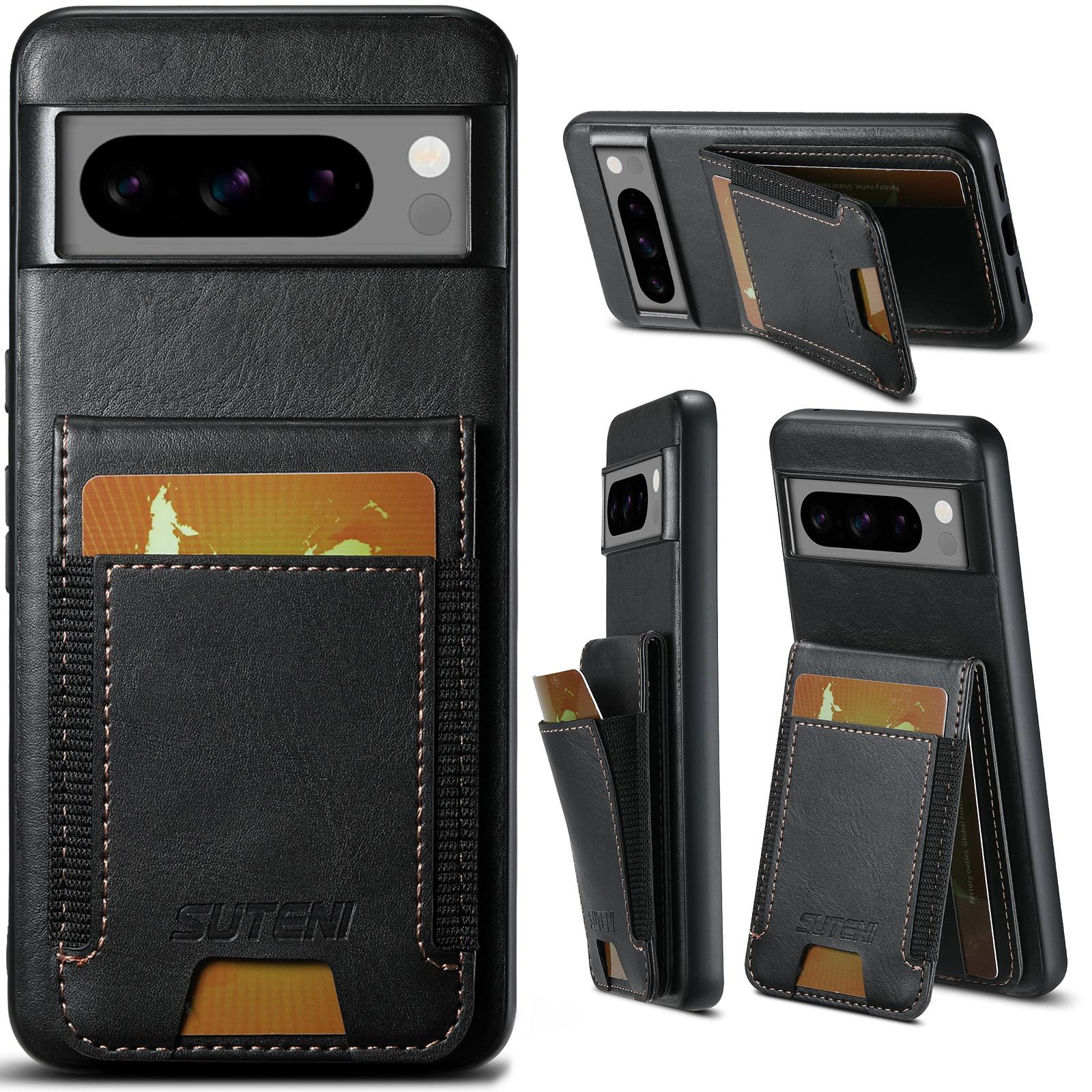 

SUTENI H03 для Google Pixel 8a чехол с защитой от царапин и слотами для карточек чехол для телефона Black