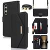 For Sony Xperia 1 VI Stand Case Cross Texture PU Leather Wallet Phone Cover with Shoulder Strap/Makeup Mirror