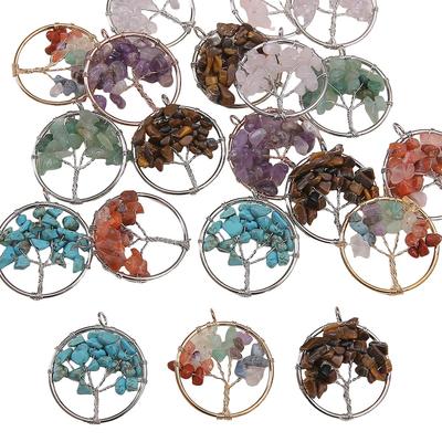 Perline Pietre Preziose Naturali da 30mm Ciondoli Ciondolo Albero Fai da Te Creazione Gioielli Accessori Collana